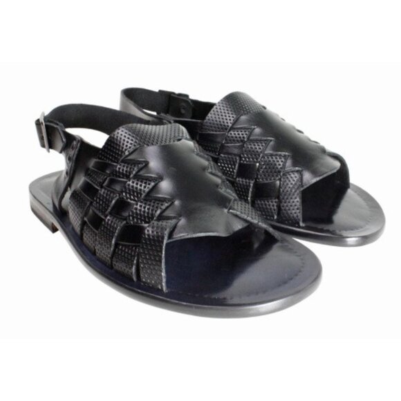 William Men’s Black Sandals Shoes, Italian Leather Shoes main image 7